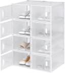 Woltu Schuhregal 8-tlg. Transparent/Weiß Kunststoff Steckregal Bild 2
