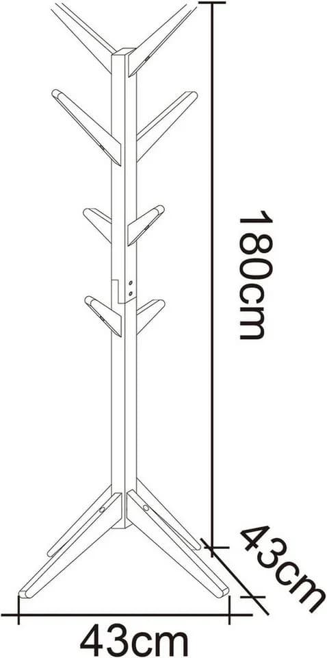 Woltu Kleiderständer aus Massivholz mit 8 Haken und 180cm Höhe - Bild 3