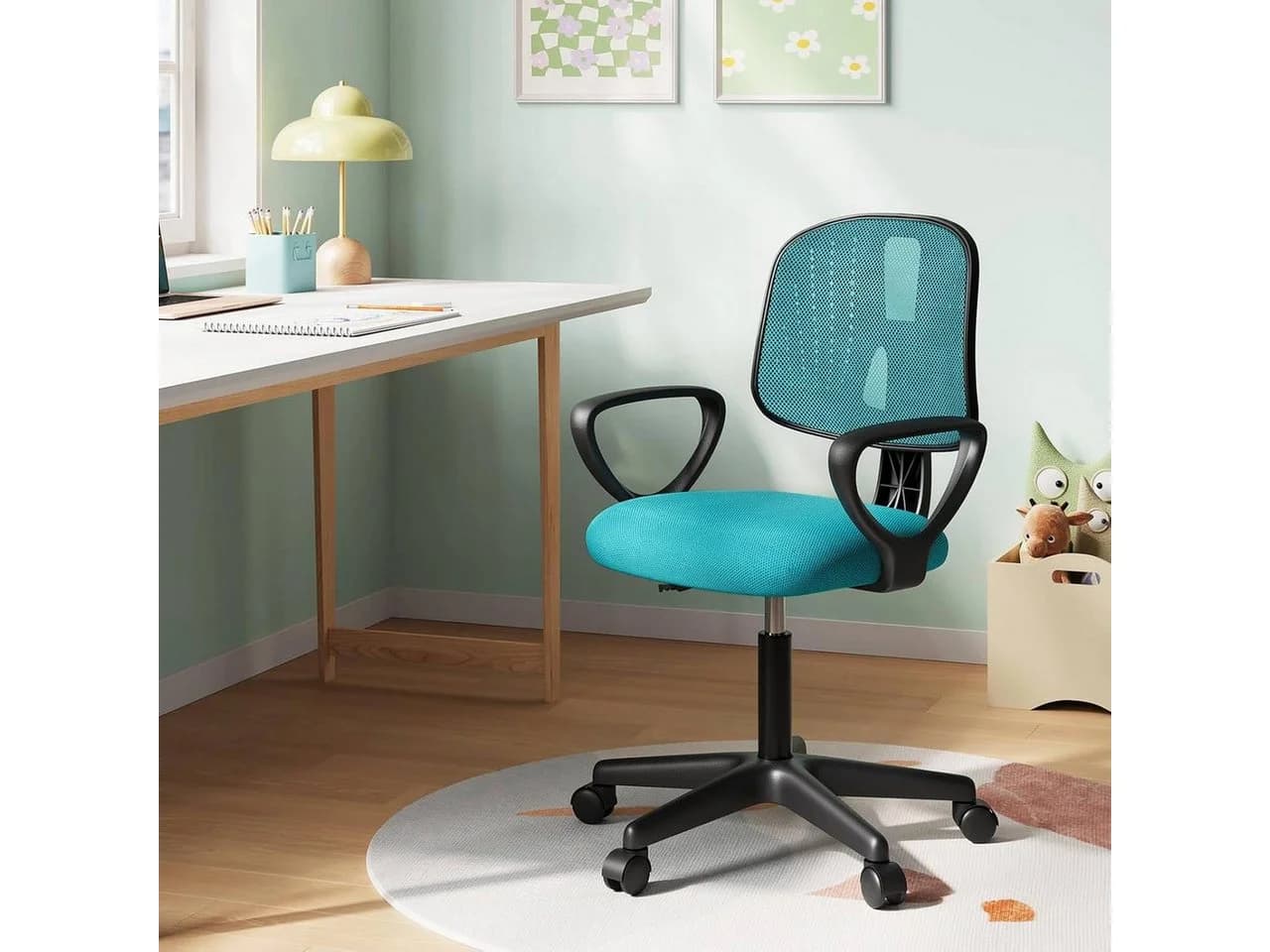 Klihome Kinderdrehstuhl Ergonomisch Höhenverstellbar Netzstoff - Bild 4
