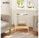 Woltu Beistelltisch mit 2 Ablagen Couchtisch mit Stauraum Bild 1