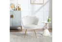 Woltu Relaxsessel Blumenform Samt Metallbeine Weiß/Rosa/Grau Bild 1