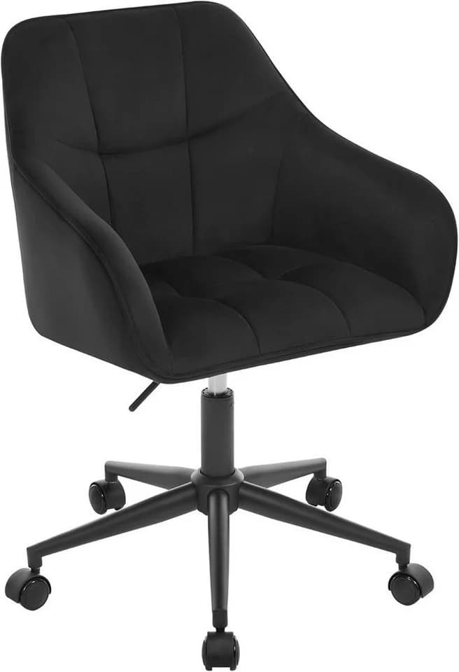 Woltu Bürostuhl Schwarz Samt höhenverstellbar - Bild 2