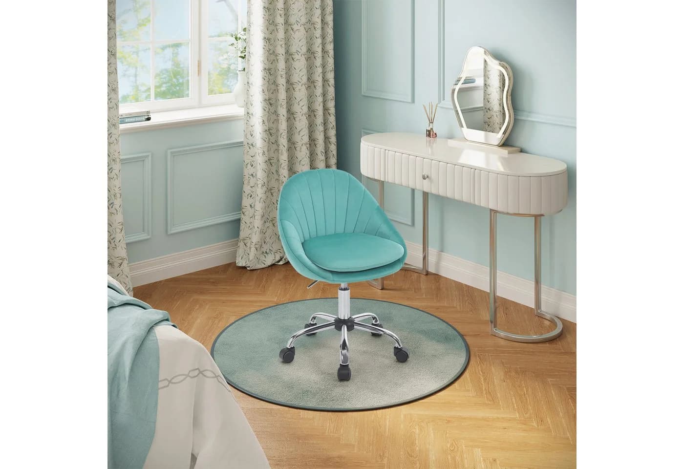 Woltu Bürostuhl Ergonomisch Samt Höhenverstellbar 150 kg Belastbar