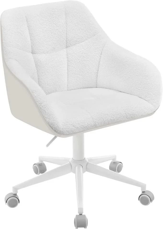 Woltu Bürostuhl höhenverstellbar Bouclé-Sitz Creme-Beige - Bild 2