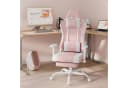 Woltu Gaming-Stuhl Rosa/Weiß mit Massagefunktion & Kopfstütze Bild 1
