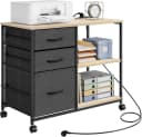 Woltu Aktenschrank mit Schubladen und Ladestation Helle Eiche Bild 2