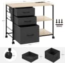 Woltu Aktenschrank mit Schubladen und Ladestation Helle Eiche Bild 3