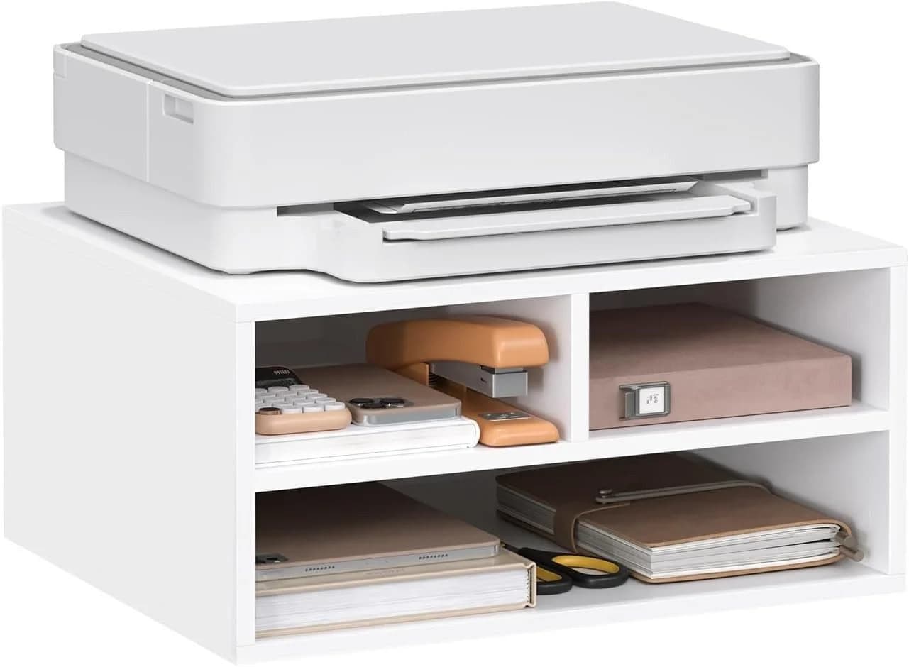 Woltu Aktenschrank Druckerregal mit 3 Fächern Weiß - Bild 2