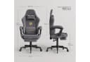 Woltu Gaming-Stuhl Ergonomisch mit Fußstütze und Verstellbarer Rückenlehne Grau Bild 3