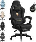 Woltu Gaming-Stuhl Ergonomisch Verstellbar Wildleder Schwarz Bild 2