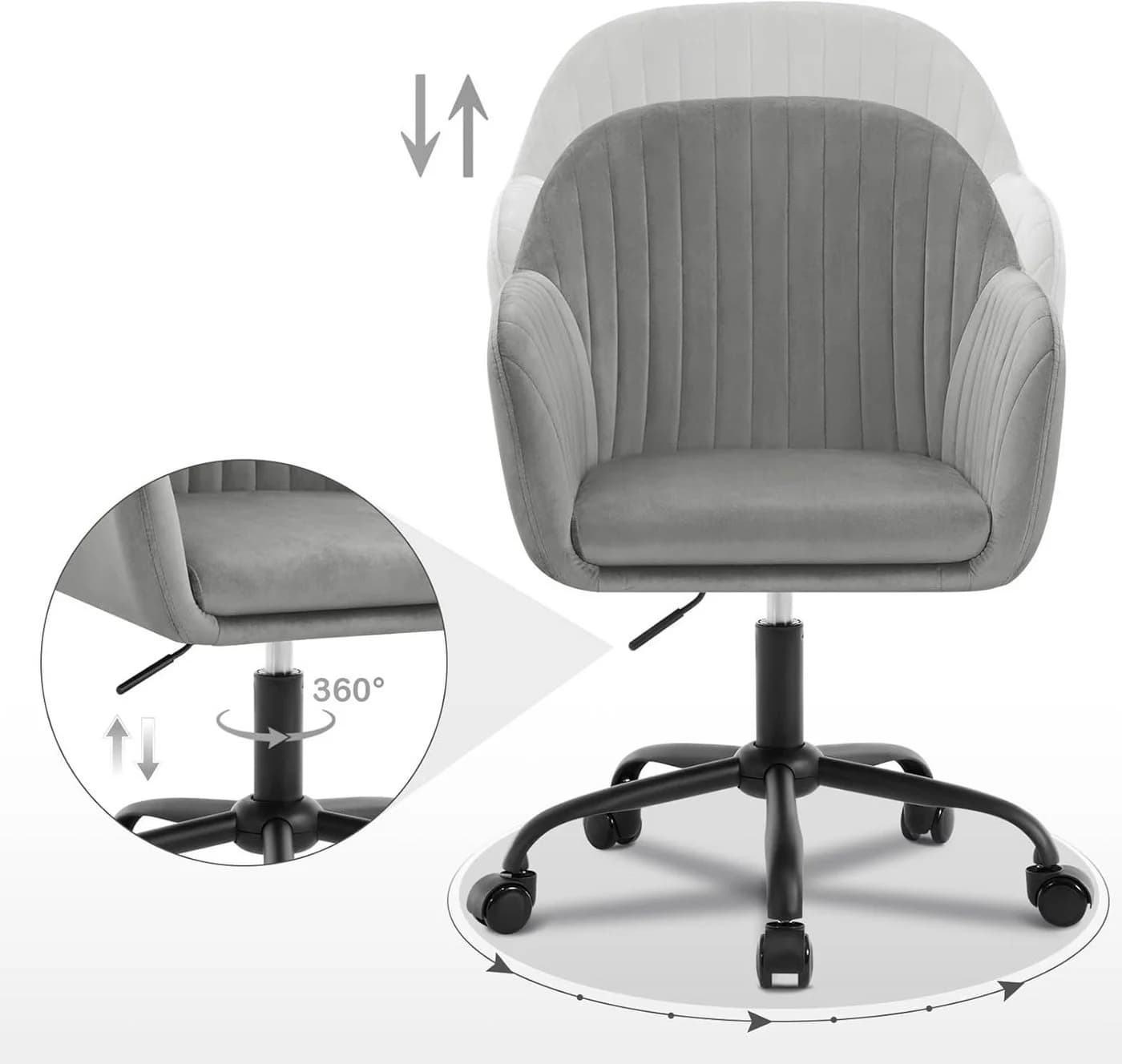 Woltu Schreibtischstuhl Homeoffice höhenverstellbar - Bild 5