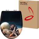Woltu WC-Sitz mit Absenkautomatik und Soft-Close, O-Form, Blau Bild 2