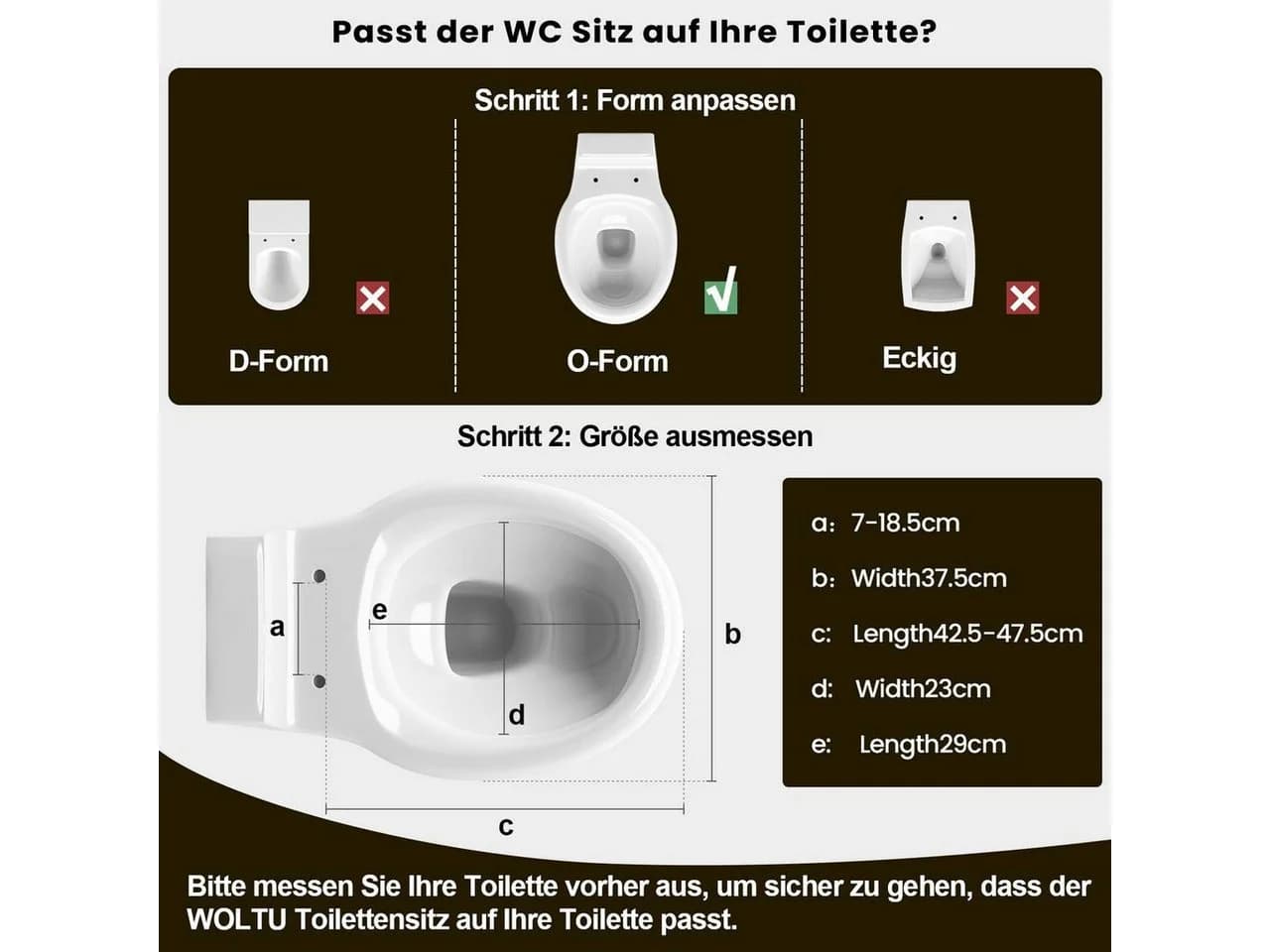 Woltu WC-Sitz mit Absenkautomatik und Soft-Close, O-Form, Blau - Bild 3