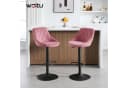 Woltu Barhocker 2er Set Samt Höhenverstellbar Drehbar Rosa Bild 1