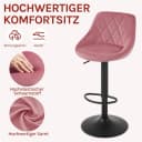 Woltu Barhocker 2er Set Samt Höhenverstellbar Drehbar Rosa Bild 4