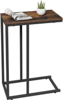 Woltu Beistelltisch MDF Metall C-Form Braun/Schwarz Bild 2