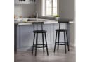 Woltu Barhocker 2er Set Schwarz Metallgestell mit Lehne Bild 1