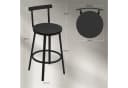 Woltu Barhocker 2er Set Schwarz Metallgestell mit Lehne Bild 3