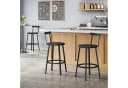 Woltu Barhocker 2er Set Schwarz Metallgestell mit Lehne Bild 4