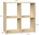 WOLTU Bücherregal helle Eiche/Weiß 4 Fächer Würfelregal Bild 3