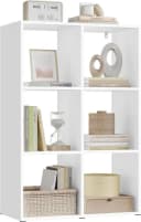 Woltu Bücherregal Weiß 6 Würfel Regal für Wohnzimmer Büro Bild 2