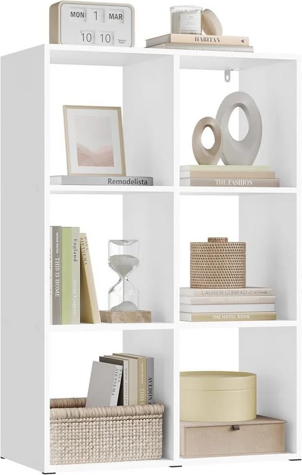 Woltu Bücherregal Weiß 6 Würfel Regal für Wohnzimmer Büro - Bild 2