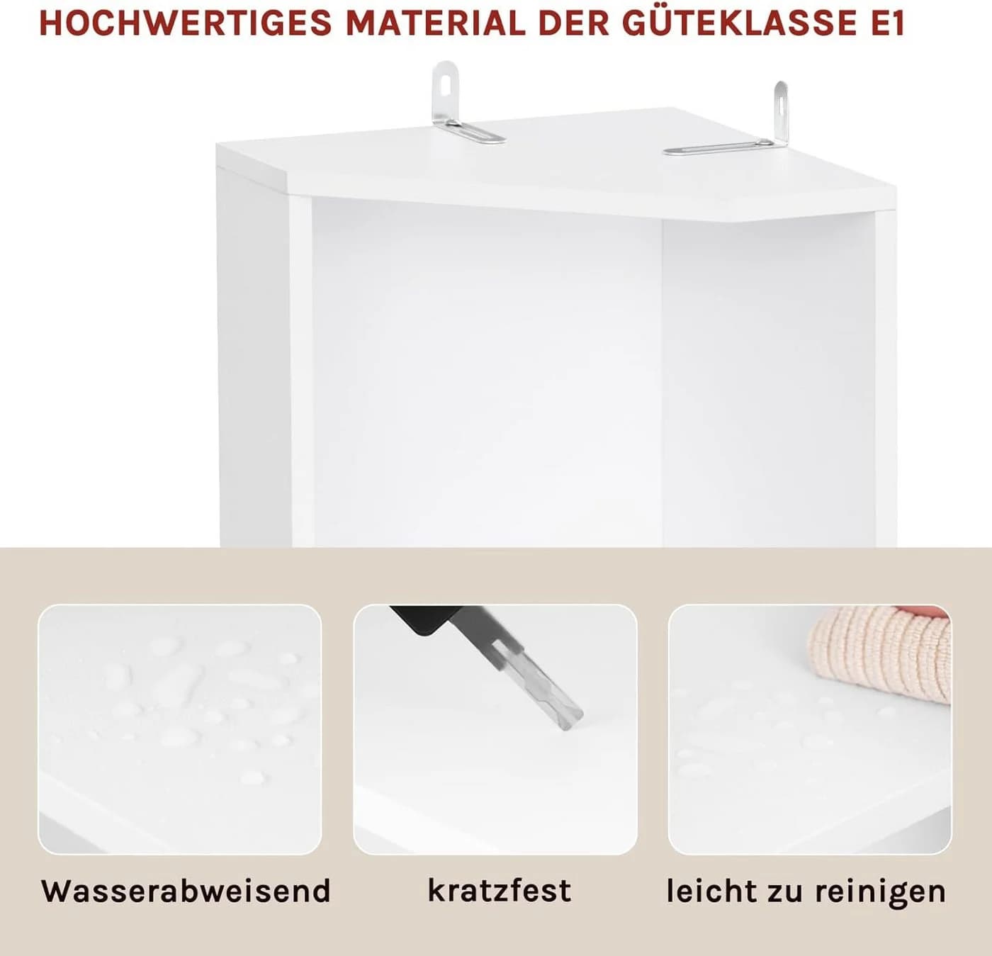 Woltu Bücherregal Weiß Eckregal 5 Fächer - Bild 5