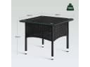 Woltu Beistelltisch Schwarz PE-Rattan mit Glasplatte Bild 3