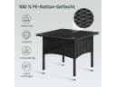 Woltu Beistelltisch Schwarz PE-Rattan mit Glasplatte Bild 5