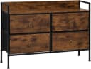 Woltu Kommode mit 4 Stoffschubladen Metallrahmen Industrial Braun/Schwarz Bild 2