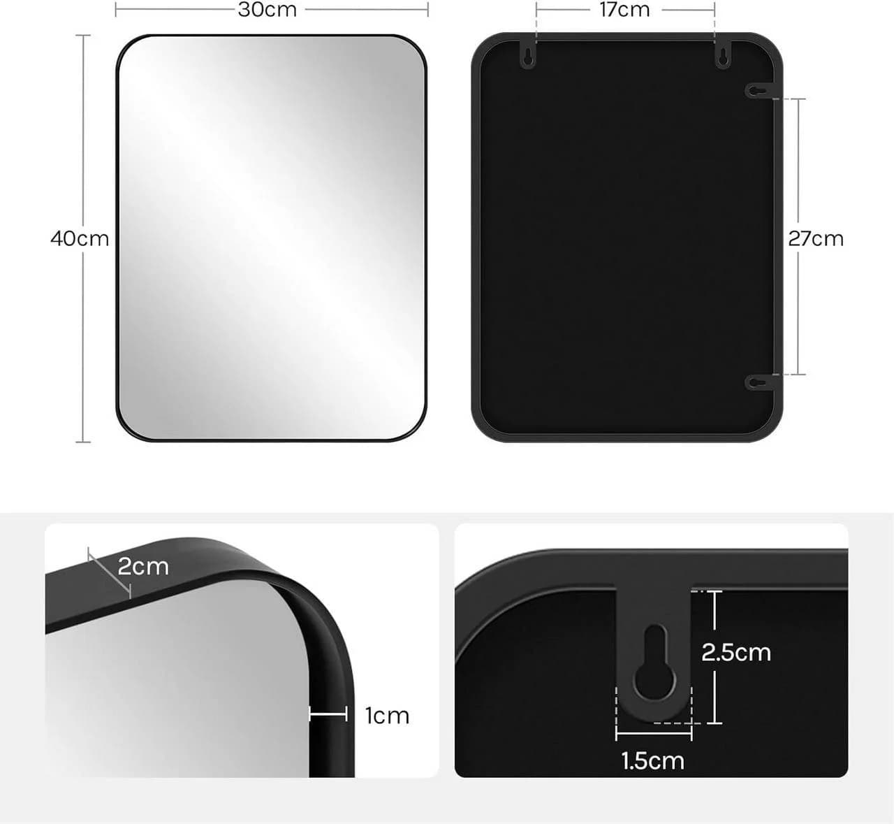 Moderner Kosmetikspiegel aus Metall und Glas - Bild 3