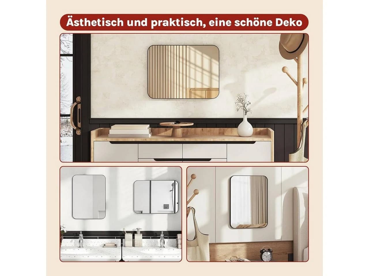 Moderner Kosmetikspiegel aus Metall und Glas - Bild 5