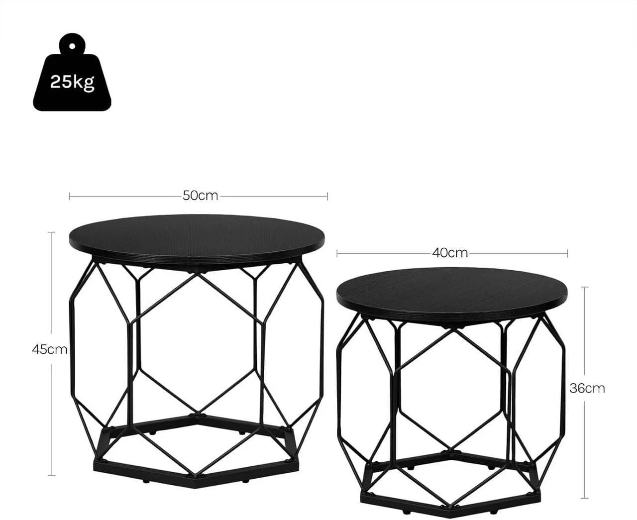 Woltu Couchtisch 2-teilig mit Stauraum Holzoptik Metall - Bild 3
