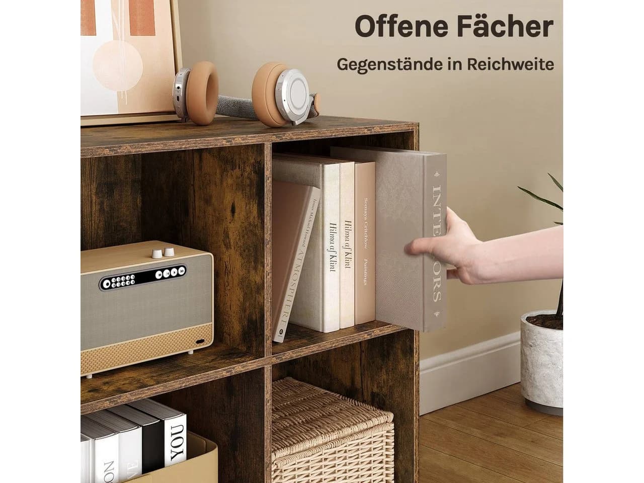 Woltu Bücherregal 4 Fächer Raumteiler - Bild 5