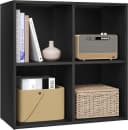 Woltu Bücherregal Schwarz 4 Fächer Bild 2