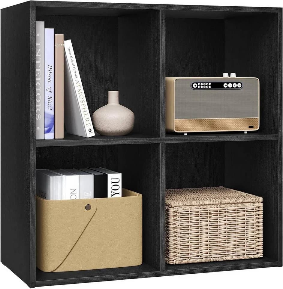 Woltu Bücherregal Schwarz 4 Fächer - Bild 2