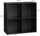 Woltu Bücherregal Schwarz 4 Fächer Bild 3
