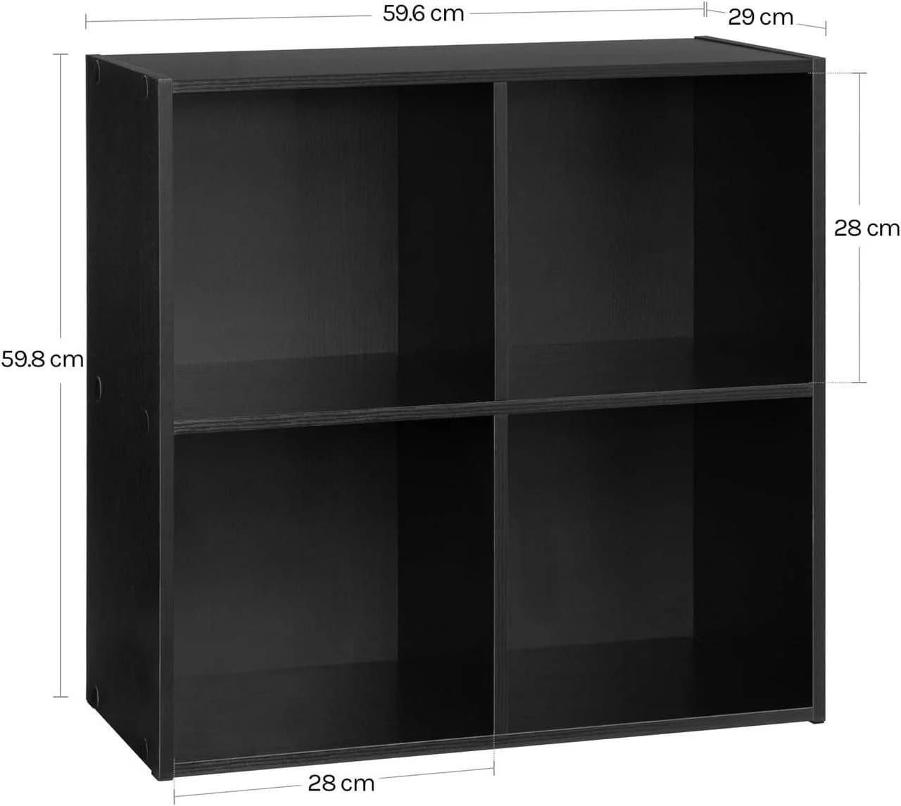 Woltu Bücherregal Schwarz 4 Fächer - Bild 3