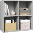 Woltu Bücherregal Grau 4 Fächer Holzwerkstoff Skandinavisch Bild 2