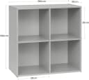 Woltu Bücherregal Grau 4 Fächer Holzwerkstoff Skandinavisch Bild 3