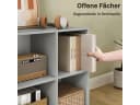 Woltu Bücherregal Grau 4 Fächer Holzwerkstoff Skandinavisch Bild 5