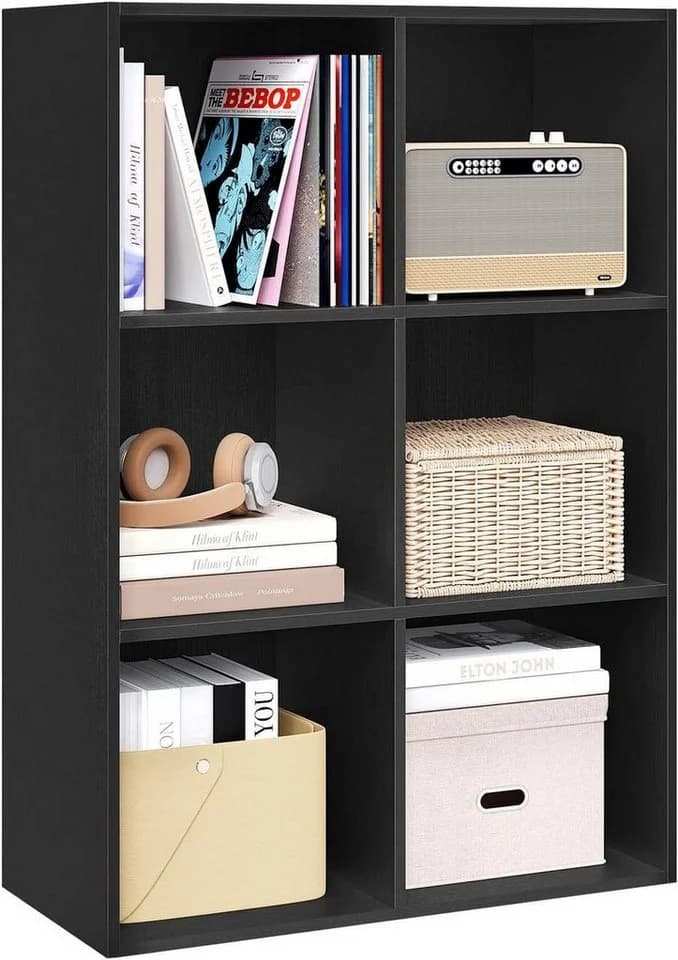 Woltu Bücherregal 6 Fächer Schwarz - Bild 2