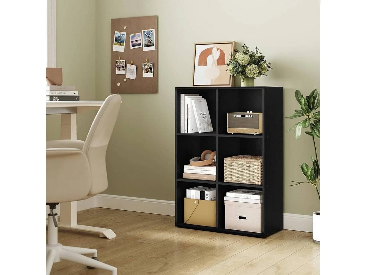 Woltu Bücherregal 6 Fächer Schwarz - Bild 4