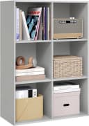 Woltu Bücherregal 6-Fach Grau Bild 2