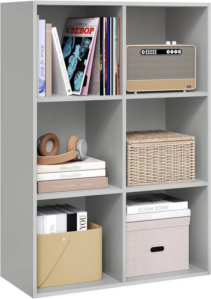 Woltu Bücherregal 6-Fach Grau - Bild 2