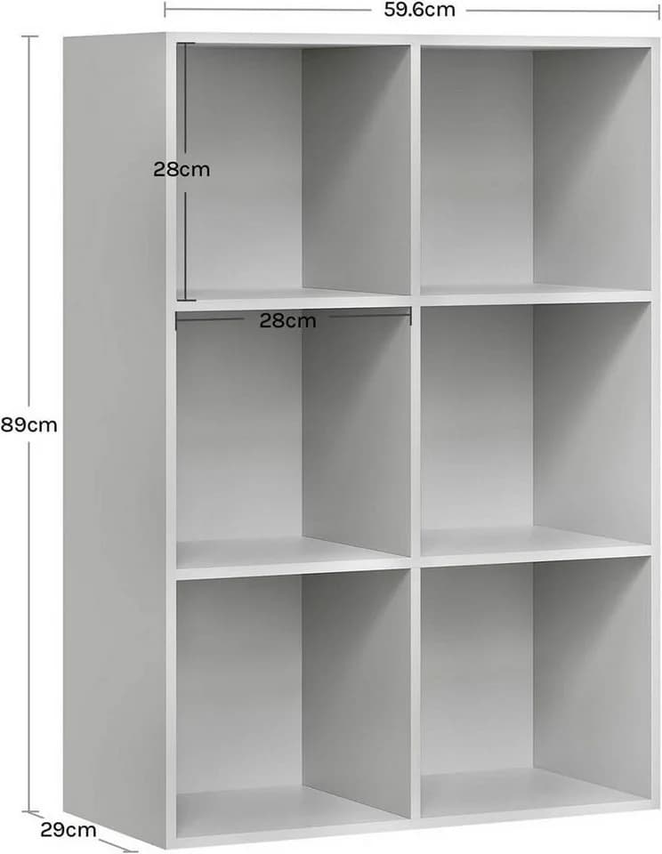 Woltu Bücherregal 6-Fach Grau - Bild 3