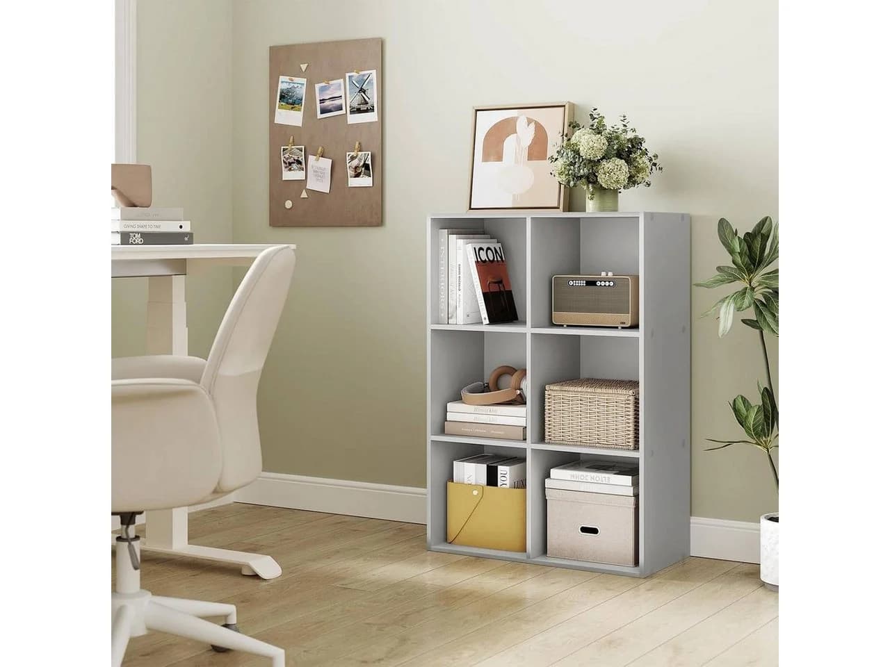 Woltu Bücherregal 6-Fach Grau - Bild 4