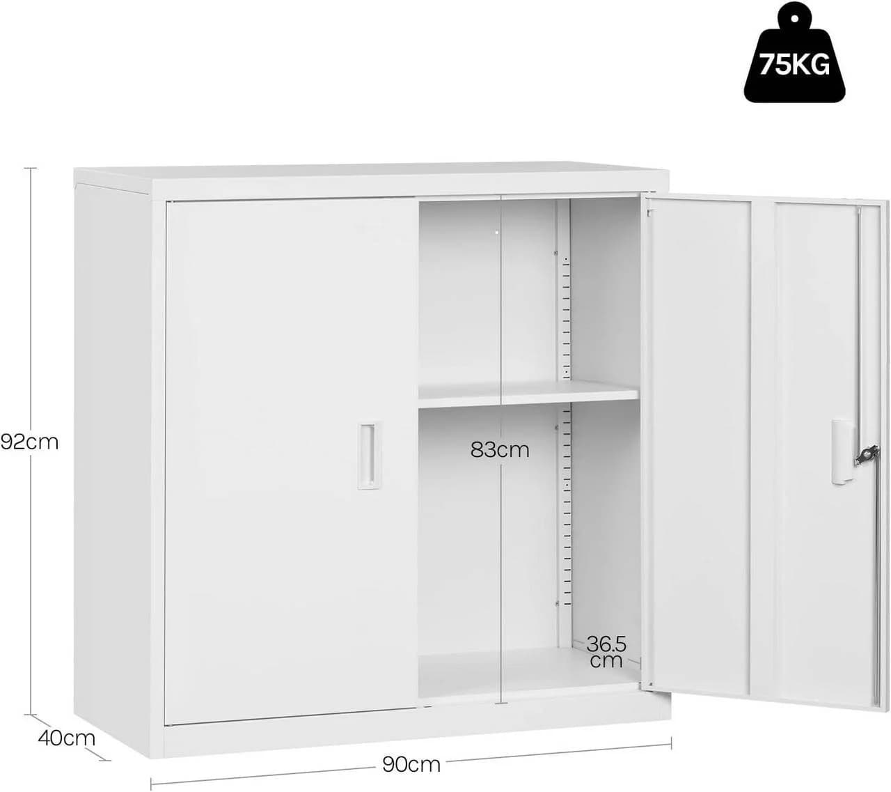 Woltu Aktenschrank Metall Abschließbar Ordnerschrank mit Schloss - Bild 3