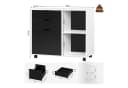 Woltu Rollcontainer Aktenschrank 3 Schubladen Weiß/Schwarz Bild 3