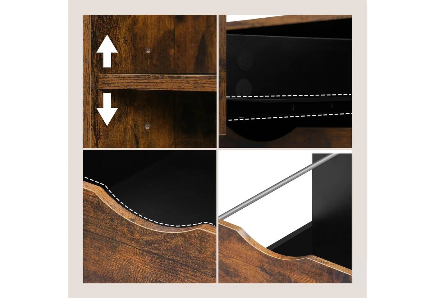 Woltu Rollcontainer Aktenschrank 3 Schubladen 5 Rollen Büroschrank - Bild 5